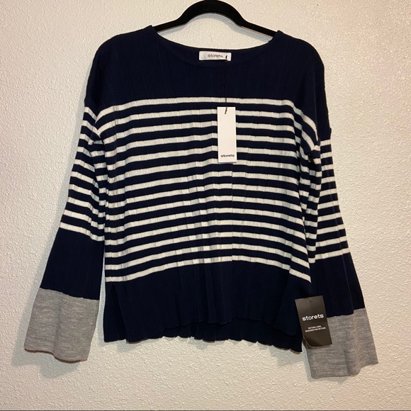 Storets NWT Amber Stripe Color Block Pullover - Picture 2 of 10